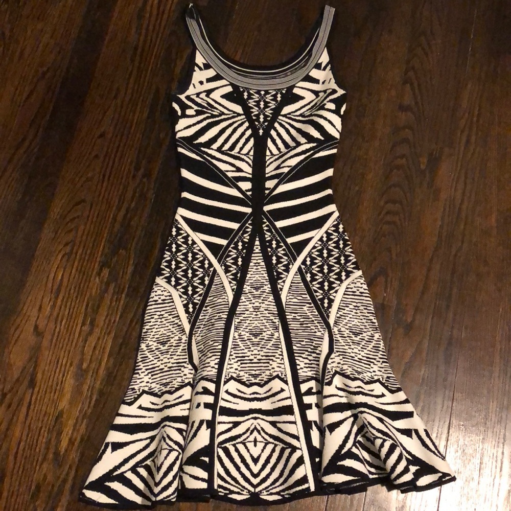 Black and White Midi Dress